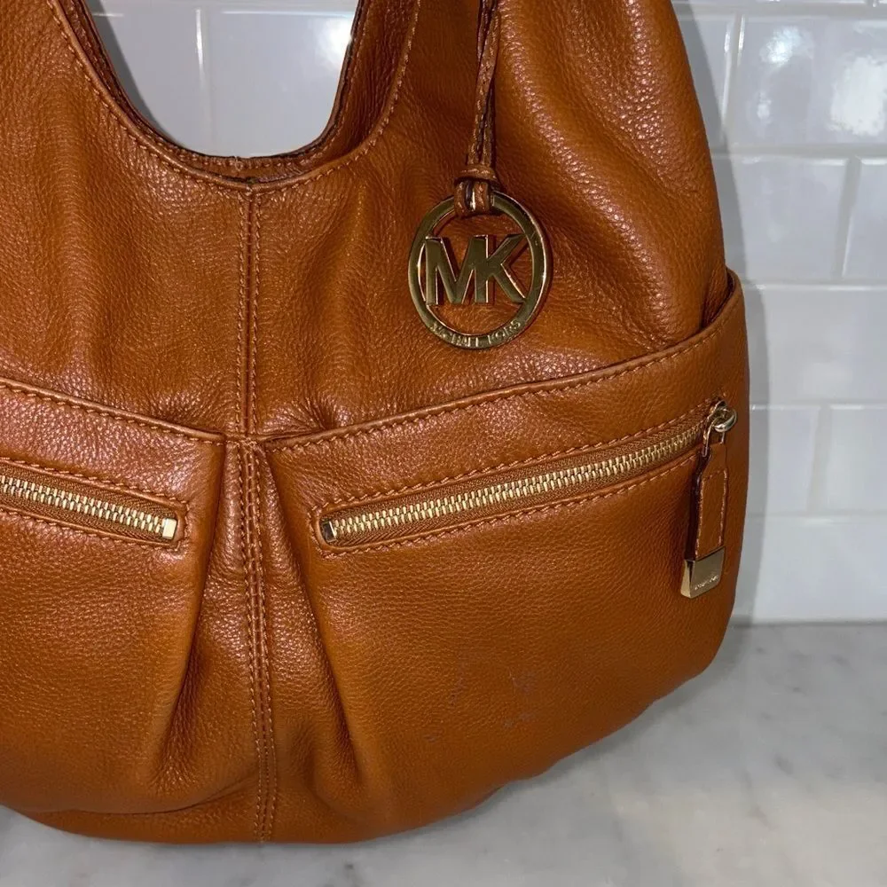 Michael Kors Bag Purse Handbag Leather Layton Pebbled Hobo Shoulder Pocketbook